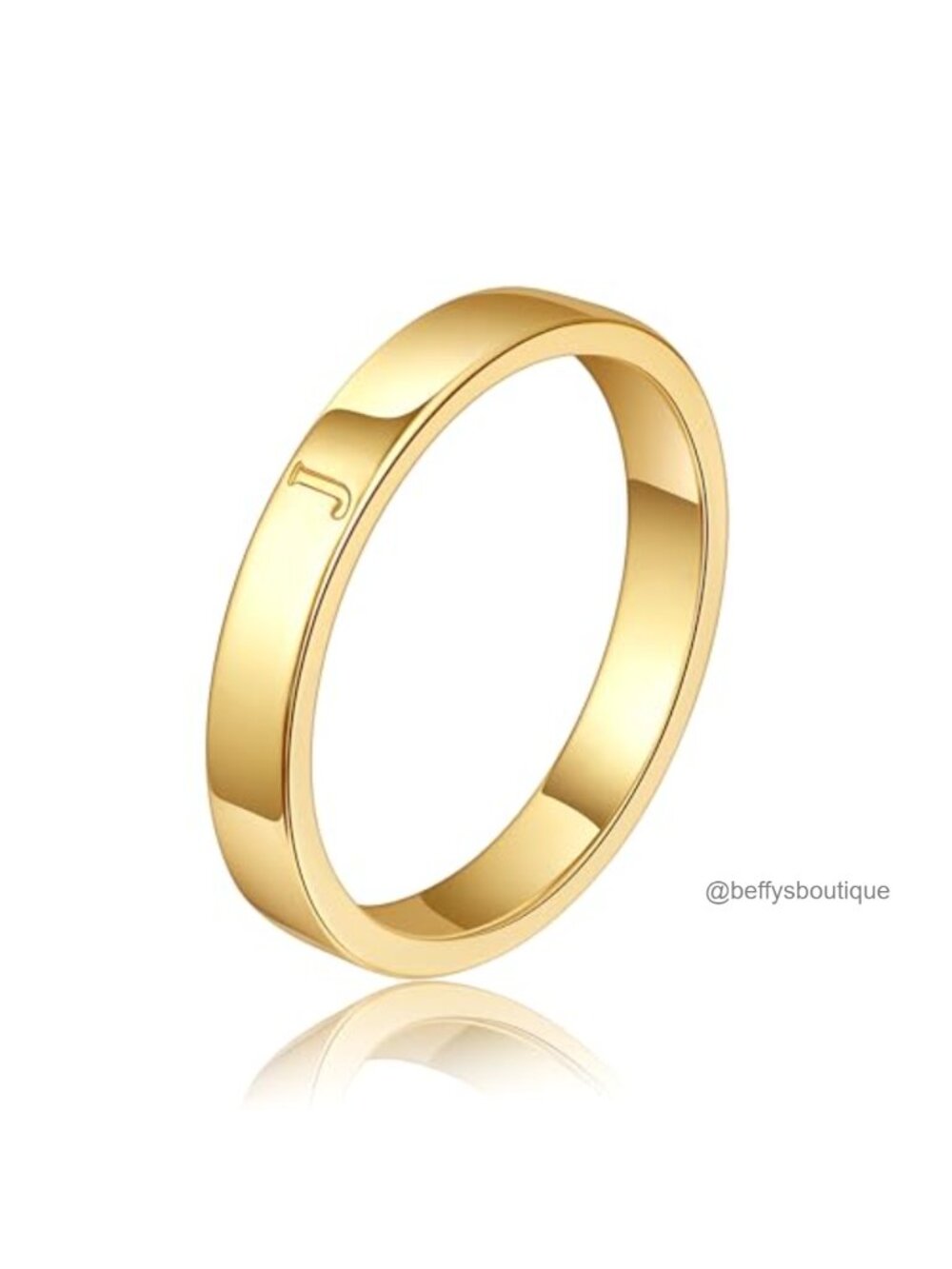 14K Gold Filled Initial Ring Dainty Stackable Thumb Pinky Band Women